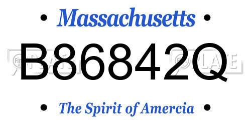 B86842Q Massachusetts License Plate
