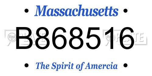 B868516 Massachusetts License Plate