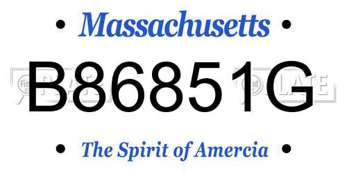 B86851G Massachusetts License Plate