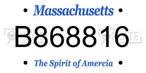 B868816 Massachusetts License Plate