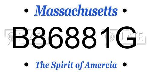 B86881G Massachusetts License Plate