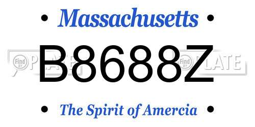 B8688Z Massachusetts License Plate