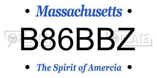 B86BBZ Massachusetts License Plate