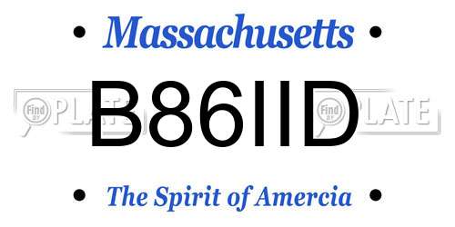 B86IID Massachusetts License Plate