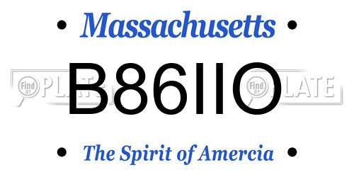 B86IIO Massachusetts License Plate