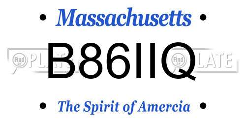 B86IIQ Massachusetts License Plate