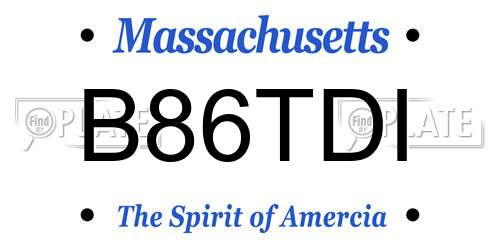 B86TDI Massachusetts License Plate