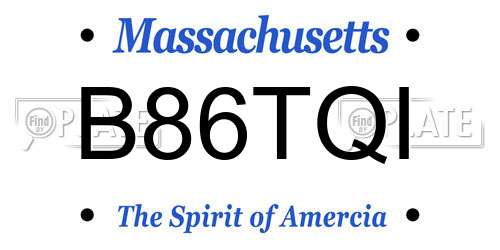 B86TQI Massachusetts License Plate