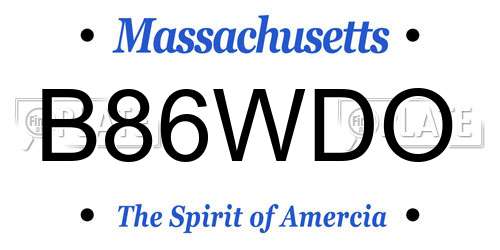 B86WDO Massachusetts License Plate