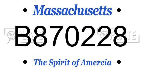 B870228 Massachusetts License Plate