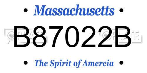 B87022B Massachusetts License Plate
