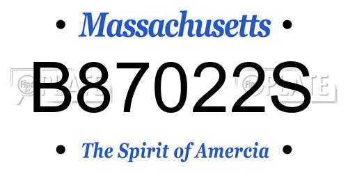 B87022S Massachusetts License Plate