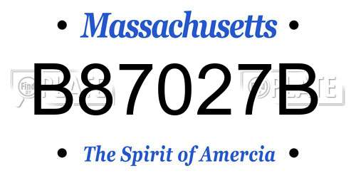 B87027B Massachusetts License Plate