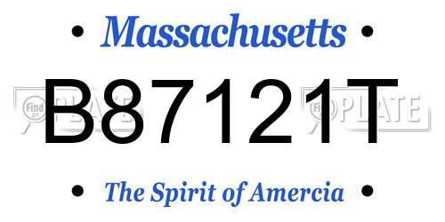 B87121T Massachusetts License Plate