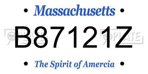 B87121Z Massachusetts License Plate