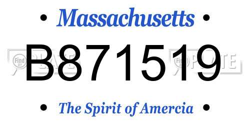 B871519 Massachusetts License Plate