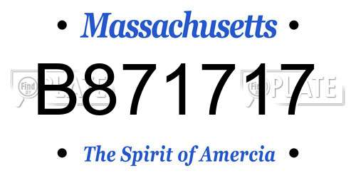B871717 Massachusetts License Plate