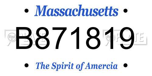 B871819 Massachusetts License Plate