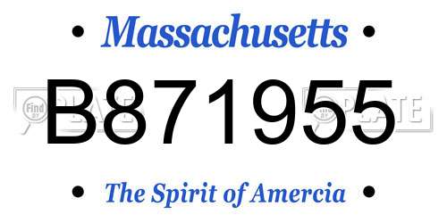 B871955 Massachusetts License Plate