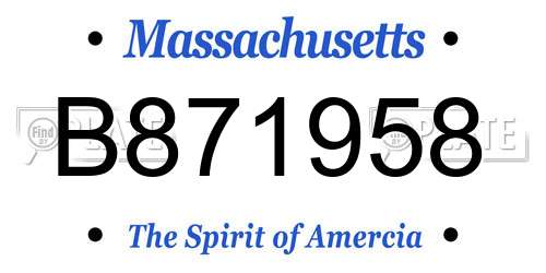 B871958 Massachusetts License Plate