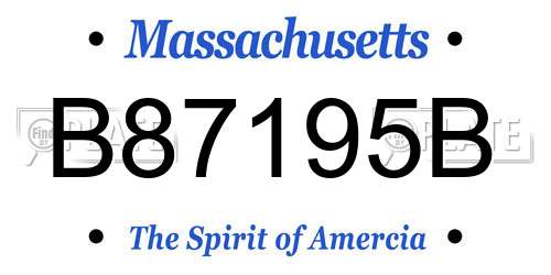 B87195B Massachusetts License Plate