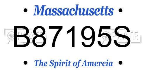 B87195S Massachusetts License Plate