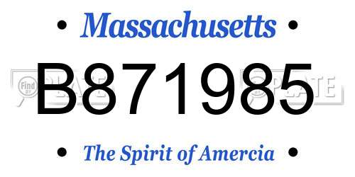 B871985 Massachusetts License Plate