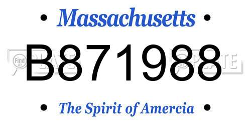 B871988 Massachusetts License Plate