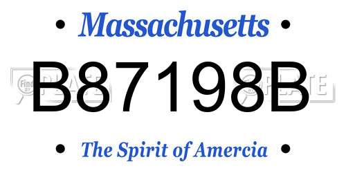 B87198B Massachusetts License Plate
