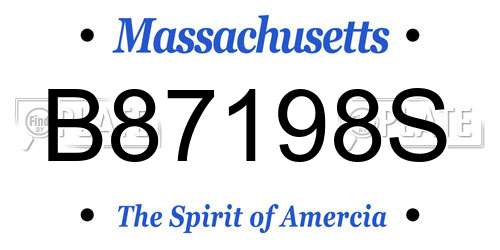 B87198S Massachusetts License Plate