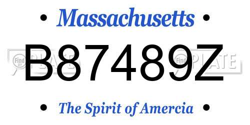 B87489Z Massachusetts License Plate