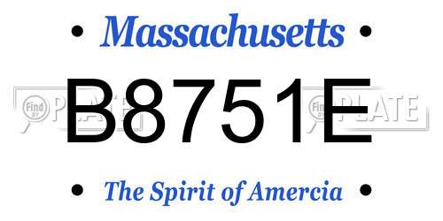 B8751E Massachusetts License Plate