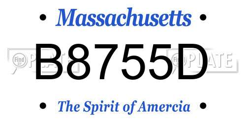 B8755D Massachusetts License Plate