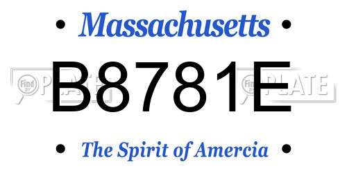 B8781E Massachusetts License Plate
