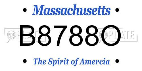 B8788O Massachusetts License Plate