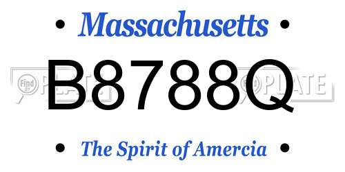 B8788Q Massachusetts License Plate