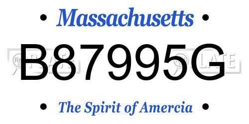 B87995G Massachusetts License Plate