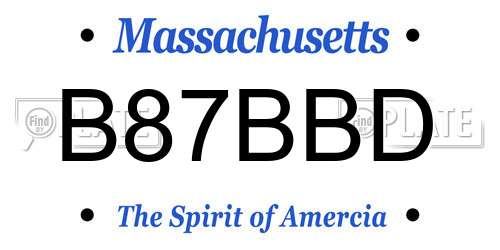 B87BBD Massachusetts License Plate