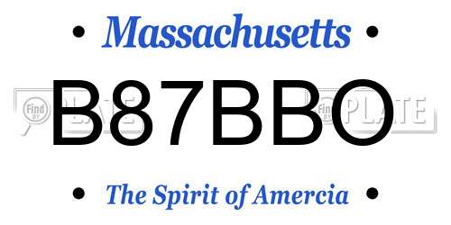 B87BBO Massachusetts License Plate