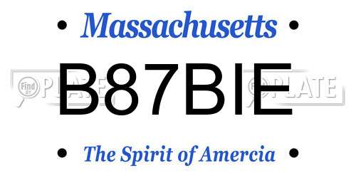 B87BIE Massachusetts License Plate