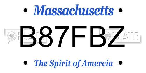 B87FBZ Massachusetts License Plate