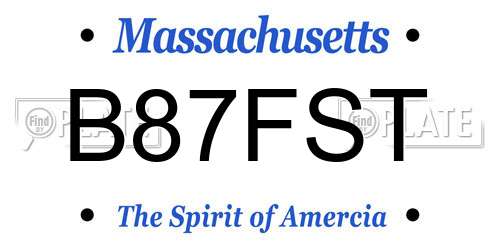 B87FST Massachusetts License Plate