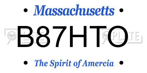 B87HTO Massachusetts License Plate