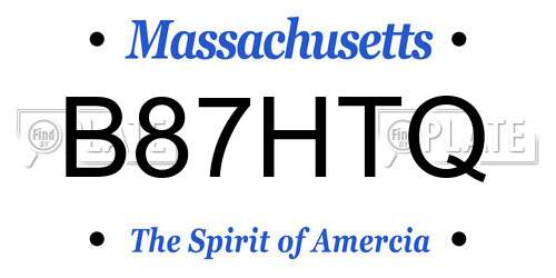 B87HTQ Massachusetts License Plate
