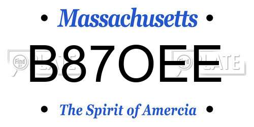 B87OEE Massachusetts License Plate