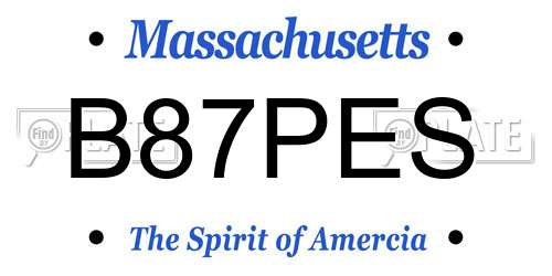 B87PES Massachusetts License Plate