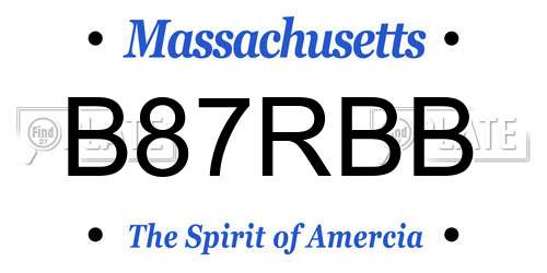 B87RBB Massachusetts License Plate