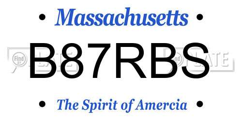 B87RBS Massachusetts License Plate