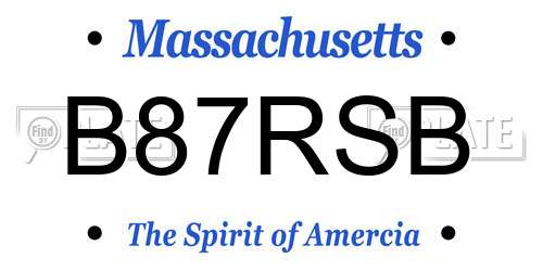 B87RSB Massachusetts License Plate