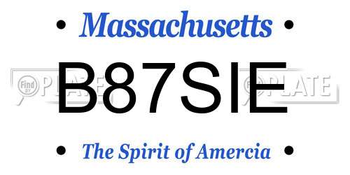 B87SIE Massachusetts License Plate